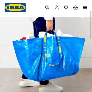 💛 lot 3 IKEA FRAKTA Shopping bags large blue NWT 19 gal